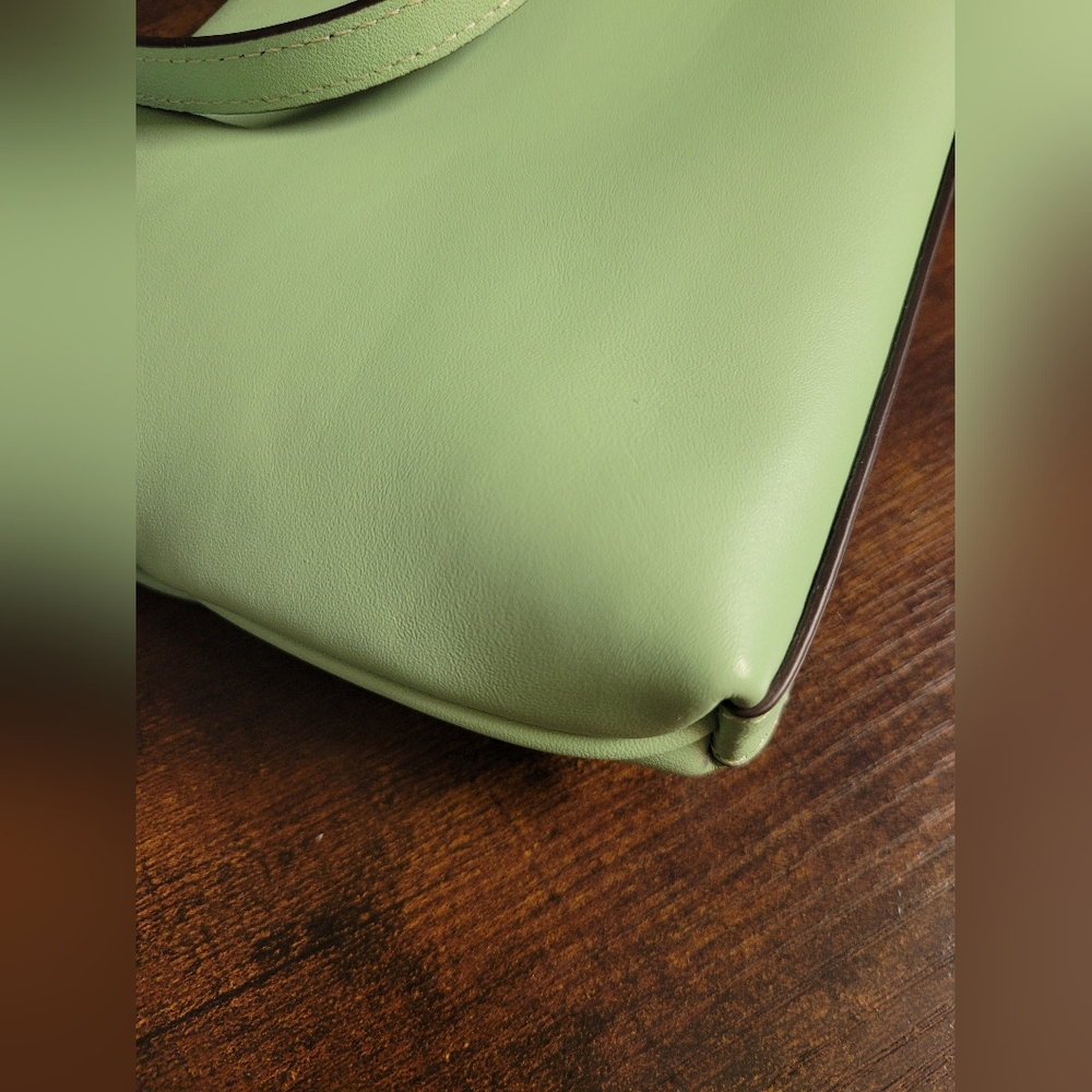 Coach Hamptons Small Leather Shoulder Bag.  Color: Pale Pistachio - Picture 11 of 16